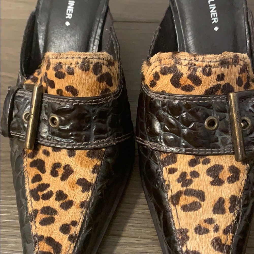 🎄🎁 Stunning Croc, Cheetah Heeled, Buckled Mules - Picture 6 of 7